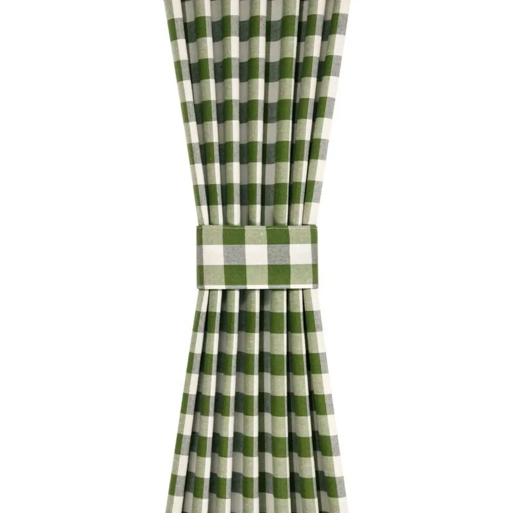 PowerSellerUSA French Door Curtain, Elegant Buffalo Plaid Curtains for Front